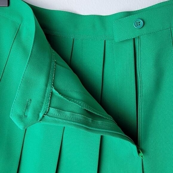 Vintage 80s/90s Green High Waist Pleated Mini Tennis Skirt Size 14 - Picture 7 of 10